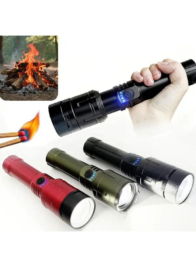 Green C High Intensity Focus Flashlight With Match Ignition And Phone Charging - Image 2
