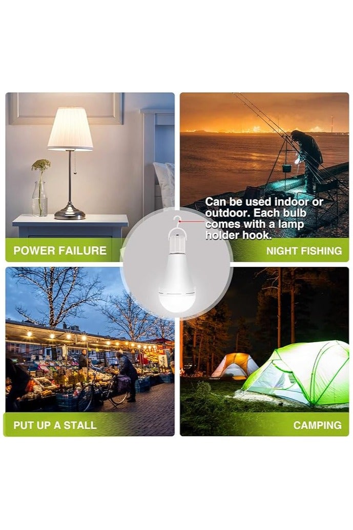 Emergency-Rechargeable-Light-Bulb, Stay Lights Up When Power Failure, 1200mAh15W 80W Equivalent LED Light Bulbs for Home, Camping, Tent (Daylight, 4 PK) - Image 4