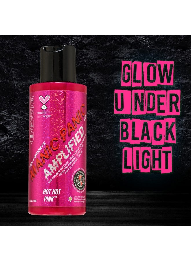 Manic Panic Hot Hot Pink Hair Color Amplified Semi Permanent Hair Dye Medium Pink Glows In Blacklight For Dark & Light Hair Vegan Ppd & Ammonia Free For Coloring Hair On Women & Men - Image 3