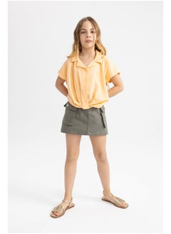 DeFacto Girl Cropped Fit Woven Short Sleeve Shirt  - Image 4