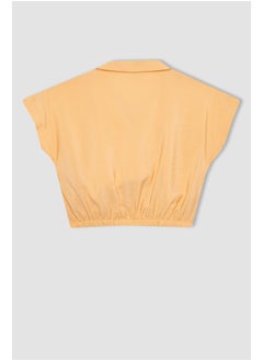 DeFacto Girl Cropped Fit Woven Short Sleeve Shirt  - Image 5