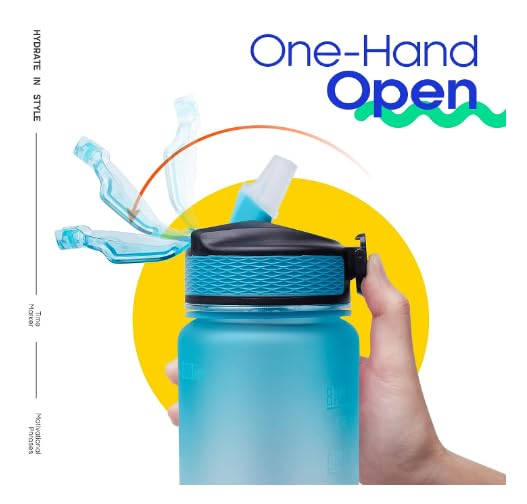 YBN 1L Water Bottle with Motivational Time Marker, Sipper Bottle for Adults, Water bottle for Gym, Office| Drinking water reminder 1 Litre (Multicolour, Large, Pack of 1) - Image 4