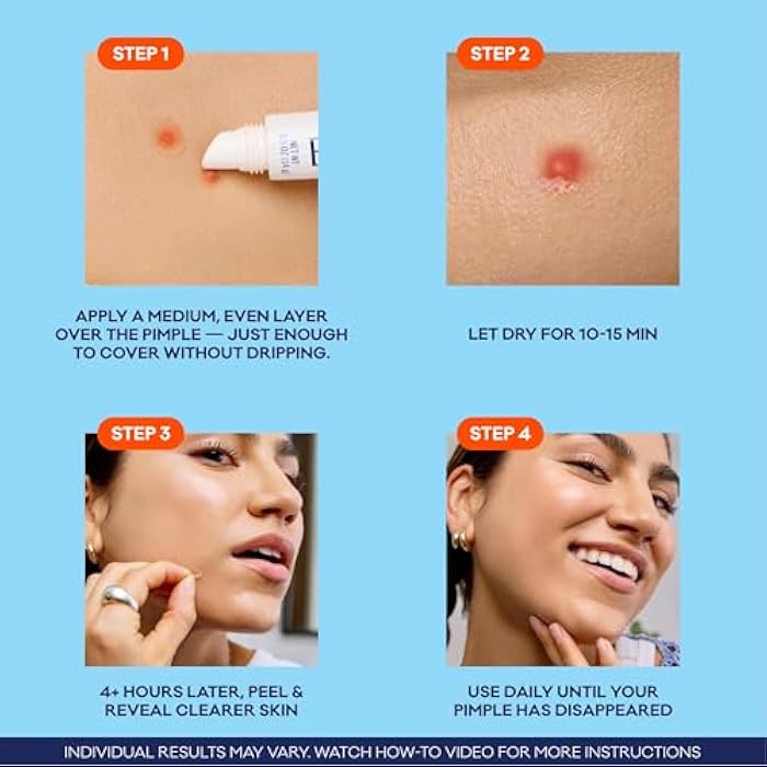 Bioré Paint & Peel Liquid Pimple Patch, Invisible Pimple Patch with Salicylic Acid, Up to 100 Uses, .5 Oz - Image 3