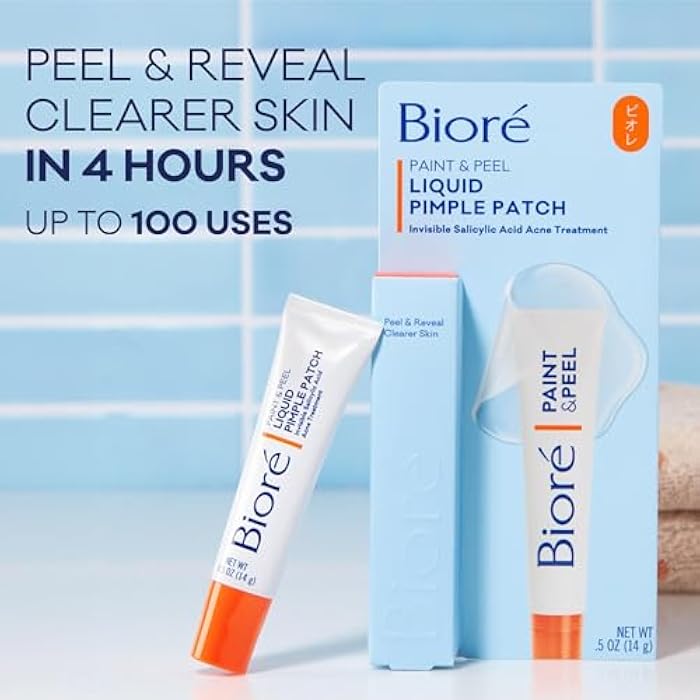 Bioré Paint & Peel Liquid Pimple Patch, Invisible Pimple Patch with Salicylic Acid, Up to 100 Uses, .5 Oz - Image 2