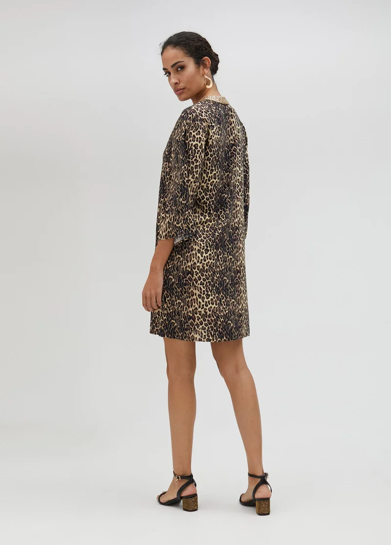 Lola Casademunt Short animal print Kurta dress