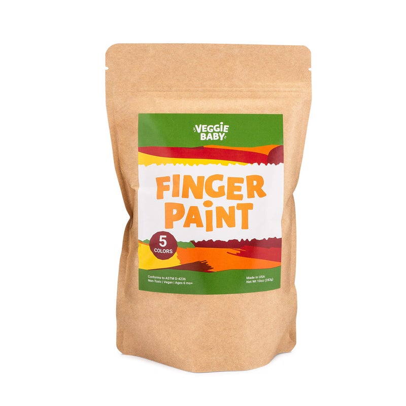 Veggie Baby Vegan Finger Paints for Toddlers, Organic Baby Safe Coloring, Play, Made in USA (5 Colors) - Image 2