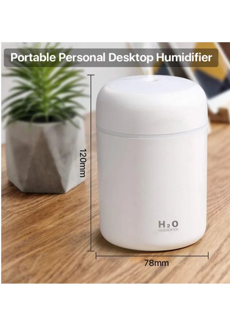 DIGI CORE Cool Mist Humidifier 300ml Mini Portable Humidifier with Multicolor LED Night Light, 2 Mist Mode and Auto Shut-Off, Personal Desktop Humidifier for Home Office Nursery, Super Quiet - Image 1