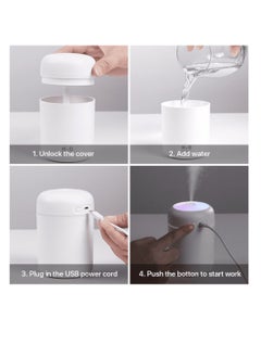 DIGI CORE Cool Mist Humidifier 300ml Mini Portable Humidifier with Multicolor LED Night Light, 2 Mist Mode and Auto Shut-Off, Personal Desktop Humidifier for Home Office Nursery, Super Quiet  - Image 3