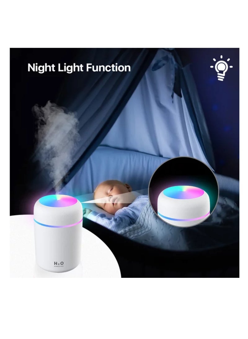 DIGI CORE Cool Mist Humidifier 300ml Mini Portable Humidifier with Multicolor LED Night Light, 2 Mist Mode and Auto Shut-Off, Personal Desktop Humidifier for Home Office Nursery, Super Quiet - Image 5
