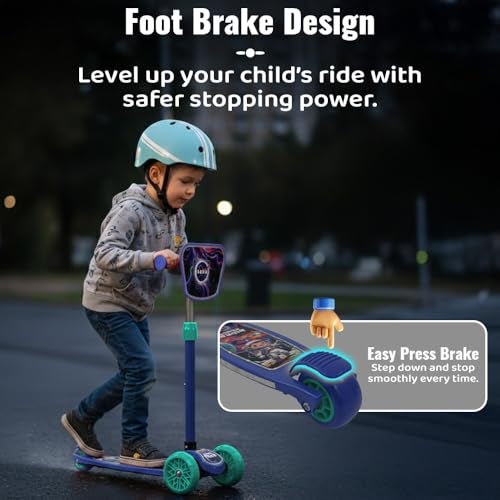 StarAndDaisy X NASA Kick Scooter for Kids 3+ Years, Foldable Skate Scooter for Children Girls & Boys with Multi-Level Height Adjustment, LED Wheels & Brakes -(Officially Licensed) (Blue) - Image 3