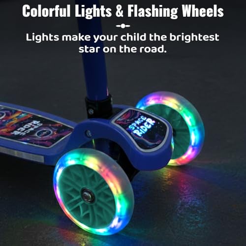 StarAndDaisy X NASA Kick Scooter for Kids 3+ Years, Foldable Skate Scooter for Children Girls & Boys with Multi-Level Height Adjustment, LED Wheels & Brakes -(Officially Licensed) (Blue) - Image 4
