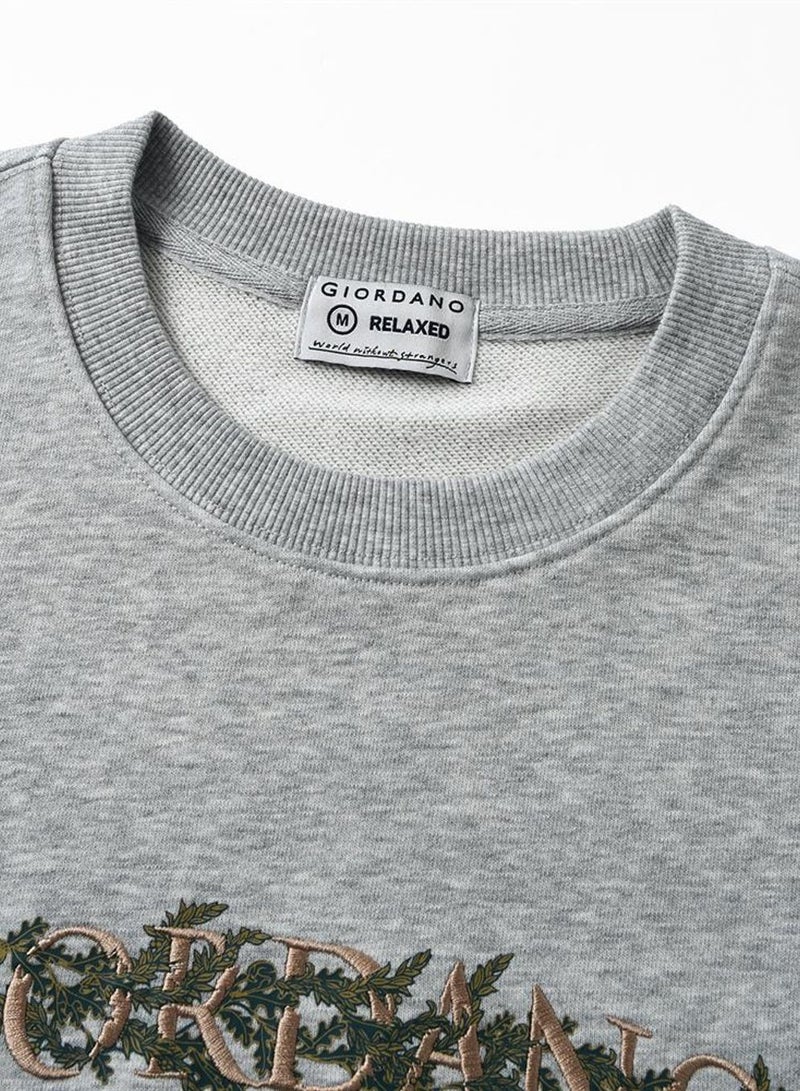 GIORDANO Men’s Relaxed French Terry Crew Neck Graphic Sweater - Image 3