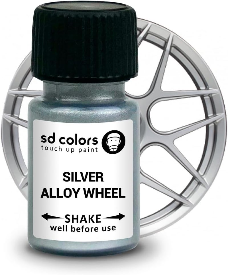 sd colors طلاء لمسي جديد لعجلات سبائك الفضة 8 مل - إصلاح الخدوش والرقائق بفرشاة - Image 1