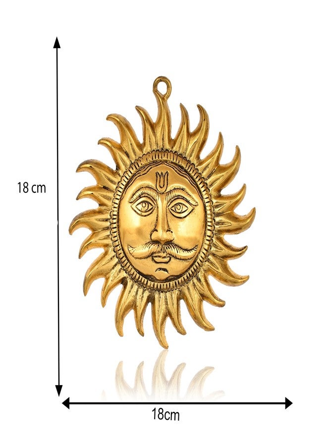 Craftam Surya Suraj Metal Murti Wall Hanging Vastu Showpiece for Home Office Entrance Bring Good Luck Prosperity (Surya Gold) - Image 4