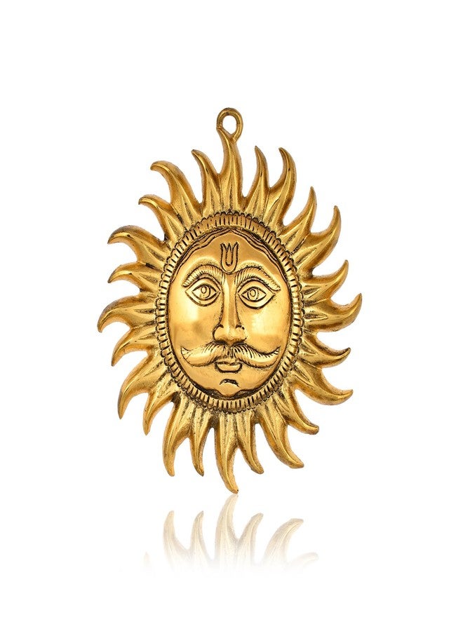 Craftam Surya Suraj Metal Murti Wall Hanging Vastu Showpiece for Home Office Entrance Bring Good Luck Prosperity (Surya Gold) - Image 2