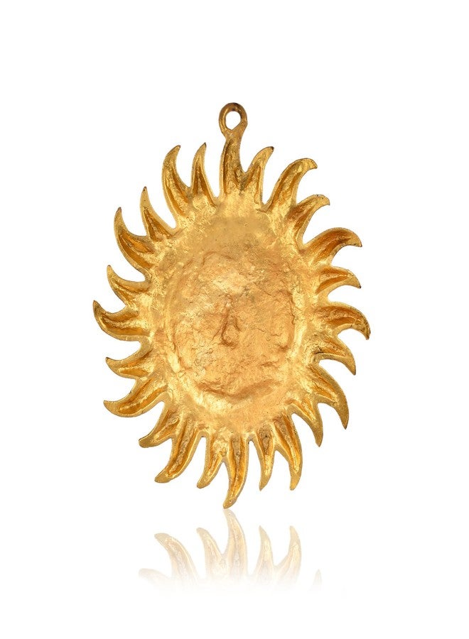 Craftam Surya Suraj Metal Murti Wall Hanging Vastu Showpiece for Home Office Entrance Bring Good Luck Prosperity (Surya Gold) - Image 3