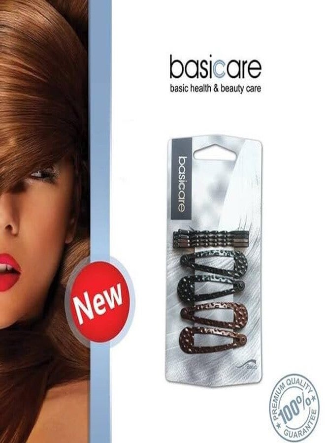 Basicare Pack of 4 Hair Snap Clips + 4 Bobby Hair Pins, No Slip Metal Hair Barrette with Hair Pins, Tic Tac Hair Clip, Hair Accessories for Women, Girls, Toddlers & Kids - Image 4
