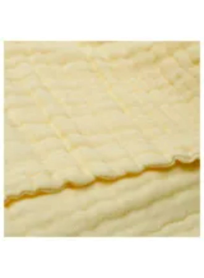 Anvi Baby - Set of 2 Organic Muslin Bath Towel - Yellow & White - Image 2