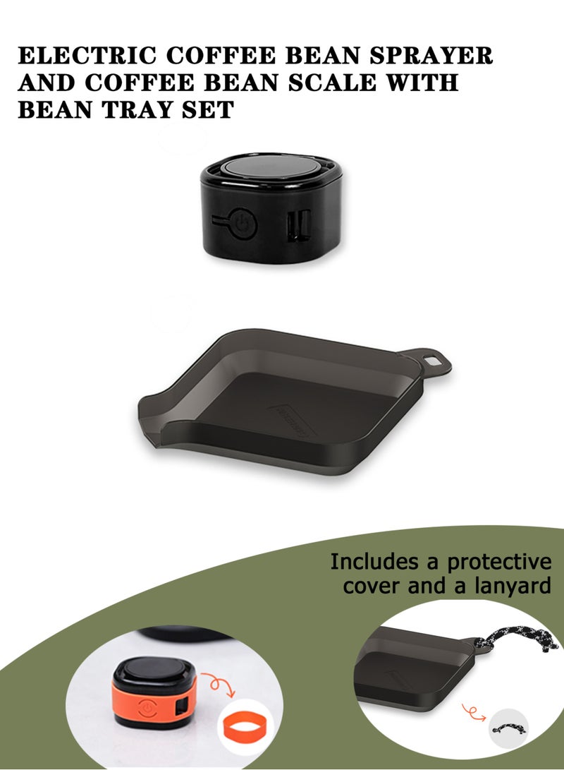 يكسوان مجموعة رذاذ حبوب القهوة الكهربائية وصينية الحبوب – تتضمن شاحن USB، غلاف واقي، وحبل - Image 1