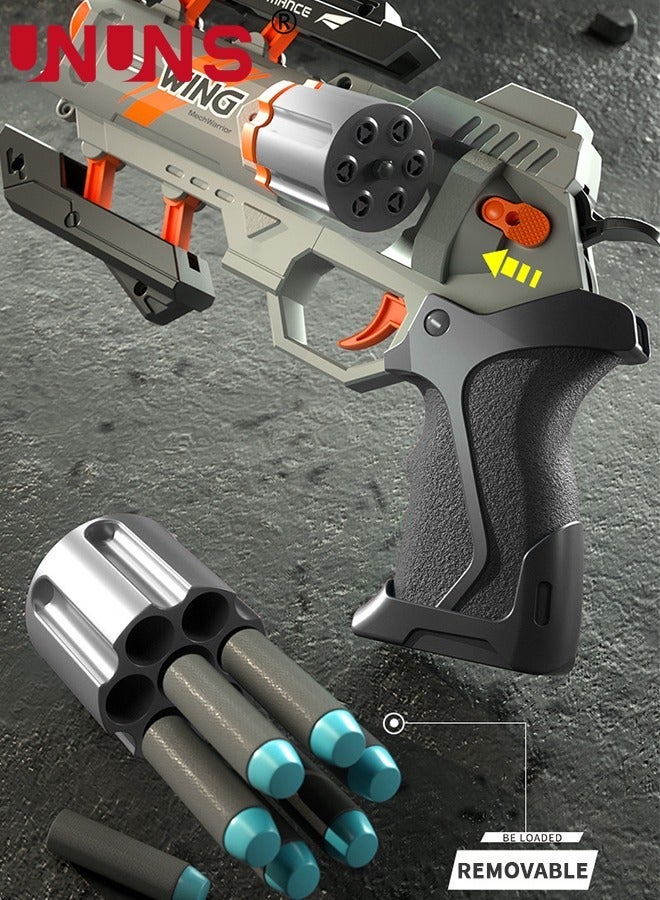 UNUNS Toy Foam Blasters,Soft Bullet Toy Revolver,Nerf Gun Fun,Lever Action Nerf Gun,Morph Burst Mech Revolver,Pistol Gun Shooting Game For Kids' Education,Memorable Gifts For Boys Girls Teens Adults,White - Image 3