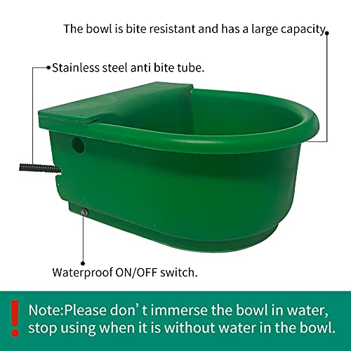 Abustle pig Automatic Heated Horse Waterer Bowl, 4L Large Capacity Farm Heated Water Bowl Constant Temperature Dispenser with Float Control for Pet Dog Goat Chicken and Other Animals,Outdoor Thermal-Bowl - Image 4