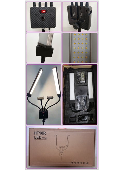 HT-18R Arm Lamp Live Bracket Fill Light Lamp Short Video Lighting Lamp Anchor Beauty LED Lamp Holder-Color:HT-18R Arm Lamp