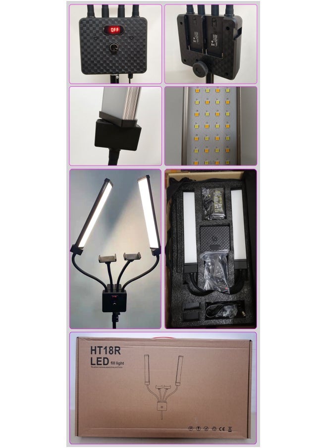 HT-18R Arm Lamp Live Bracket Fill Light Lamp Short Video Lighting Lamp Anchor Beauty LED Lamp Holder-Color:HT-18R Arm Lamp