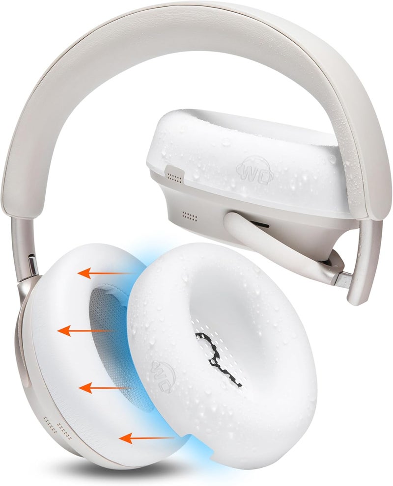 WC SweatZ QC Ultra – Patented Protective Earpad Covers Compatible with Bose QuietComfort Ultra Gen 1 & Gen 2 by Wicked Cushions | Sweatproof & Washable | White - Image 1