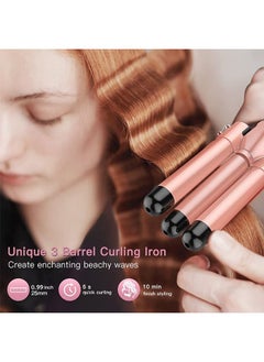 Beauenty Curling Wand Set 5 in 1 Hair Curler with 5 Interchangeable Curling Wand Ceramic Barrel(9-32mm) with LED Temperature Adjustment and Heat Up Hair Curler Include Heat Resistant Glove (B)  - Image 4