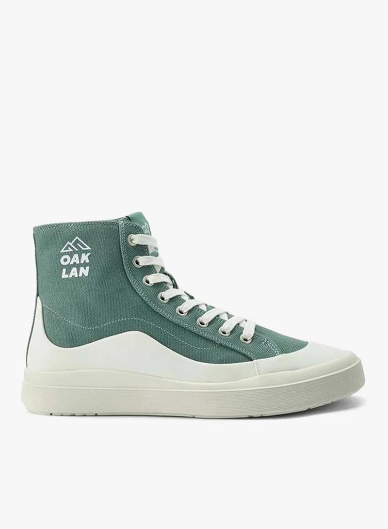 Oaklan By Shoexpress GREEN Men Lace-Up Canvas Sneakers for Men | Best Price UAE