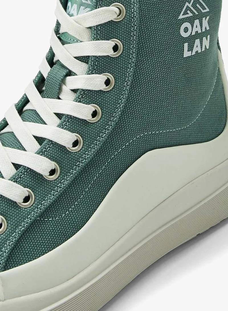 Oaklan By Shoexpress GREEN Men Lace-Up Canvas Sneakers for Men | Best Price UAE