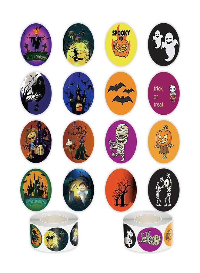 Partywind 1000 PCS Halloween Stickers for Kids, 2 Rolls Halloween Pumpkin Stickers Bulk, Self Adhesive Stickers for Happy Halloween Party Favors Decorations - Image 1