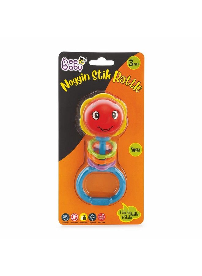 Beebaby Noggin Stick Rattle For Newborn. Colourful Musical Toys For Infant Babies. Bpa Free ; Non Toxic. 0 To 6 Months. (Blue) - Image 3