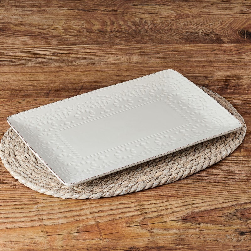Pfaltzgraff Chateau Serve Platter, 14.25 Inch, Blue and White,Cream - Image 5