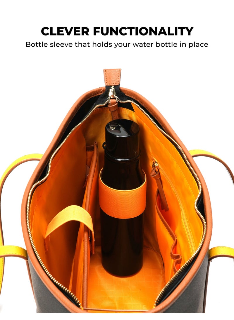 Mokobara The Astrid Tote - Vegan Leather, Morning Affirmations, Black - Image 4