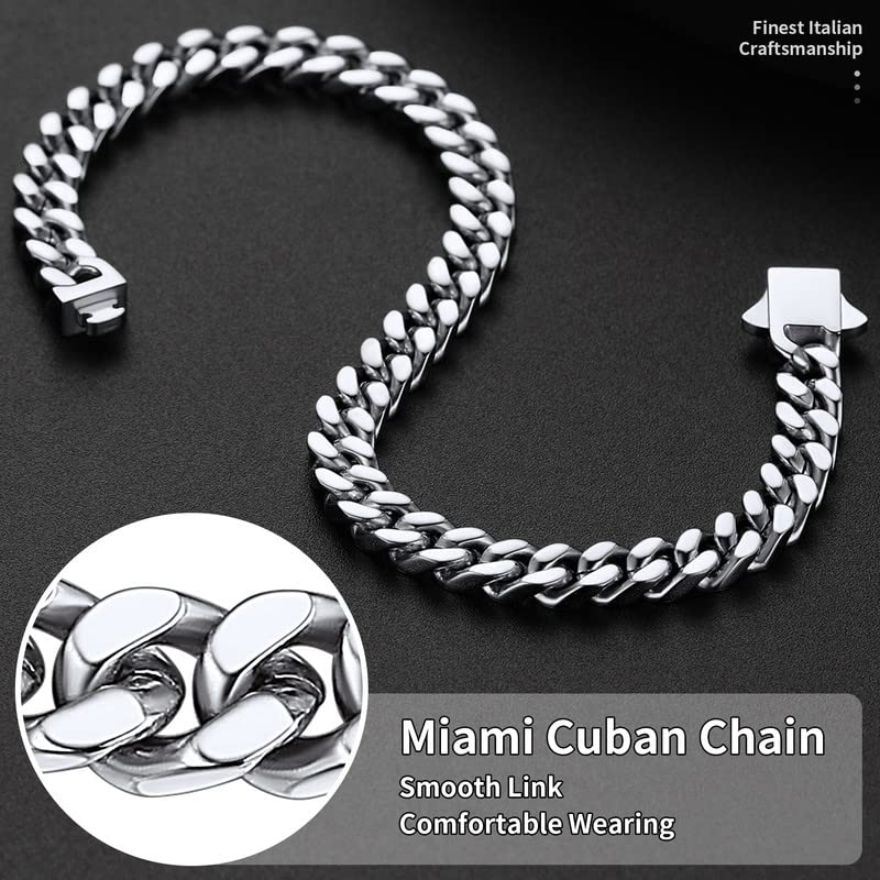 ChainsHouse Stainless Steel Cuban Chain Bracelet for Men 5mm 19cm Rapper Wrist Chain Bracelet - Image 5