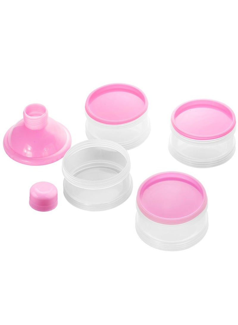 ORiTi Baby 4 Layers Stackable Formula Dispenser Formula Containers, Pink, 2 Pieces - Image 2