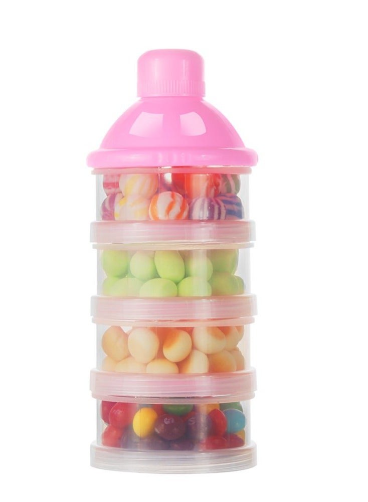 ORiTi Baby 4 Layers Stackable Formula Dispenser Formula Containers, Pink, 2 Pieces - Image 4