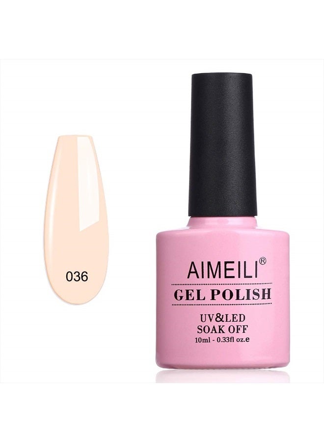 AIMEILI Soak Off UV LED Gel Nail Polish - Soft Pink (036) 10ml - Image 1