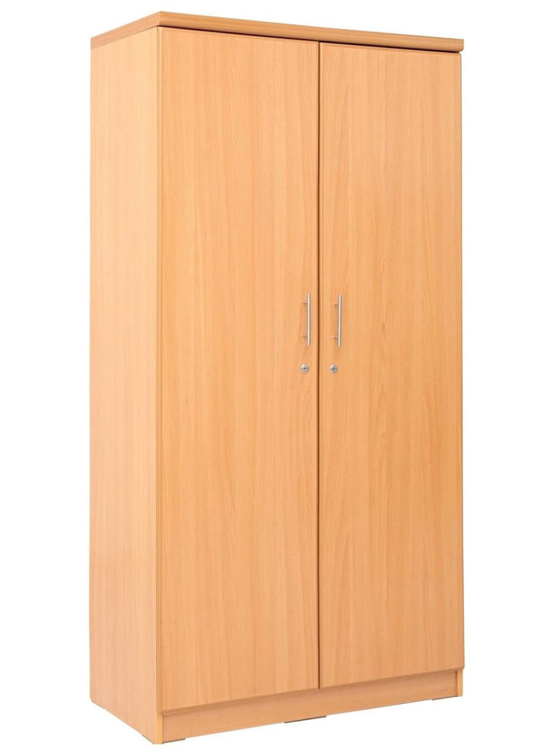 AFT Spacious Two-Door MDF Wardrobe with Lockable Compartments, Durable Metal Hinges, and Multiple Shelves for Organized Storage – Featuring Premium Beige Finish (Arfan)  - Image 2