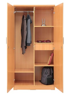 AFT Spacious Two-Door MDF Wardrobe with Lockable Compartments, Durable Metal Hinges, and Multiple Shelves for Organized Storage – Featuring Premium Beige Finish (Arfan)  - Image 3