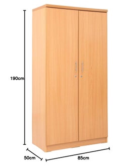 AFT Spacious Two-Door MDF Wardrobe with Lockable Compartments, Durable Metal Hinges, and Multiple Shelves for Organized Storage – Featuring Premium Beige Finish (Arfan)  - Image 4