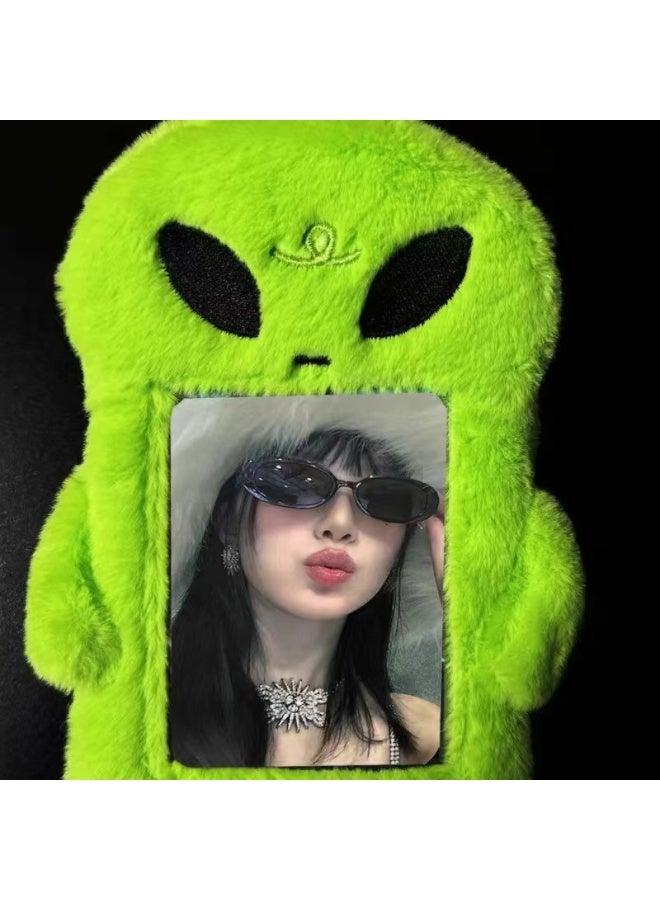 NIBEMINENT 1 - Piece Cute Plush Puppy Kpop Photo Card Holder Pendant Key Chain ID Badge Holder ID Card Holder Photo Card Protector for School ID Office ID Access Card for Women Girls