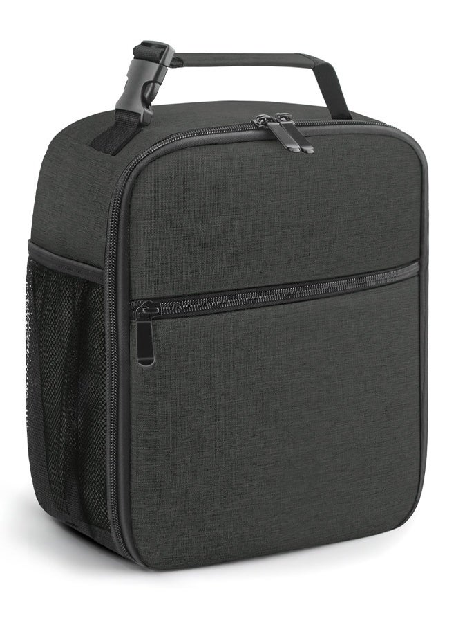 Lunch Box - Reusable Lunch Bag Men Adult Women- Insulated Small LunchBox (Black) - Image 1
