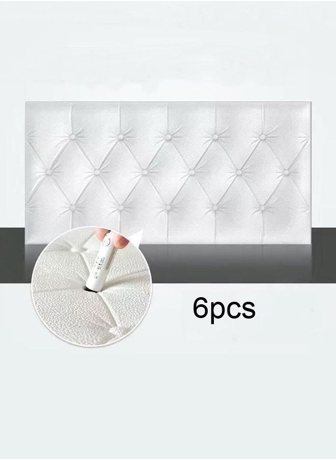 JSAITOYS 6-Piece Diy Foam Wallpapers Wall Coating Paper 3d Embossed Waterproof Home Tiles Stickers Wall Cladding Panel  - Image 1
