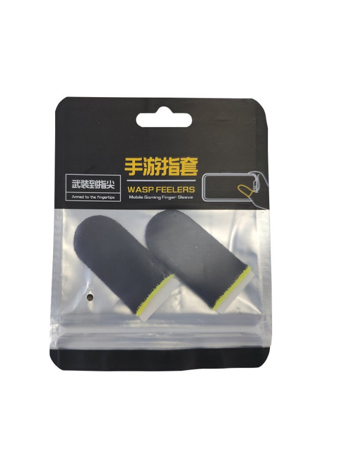 Professional Gaming Finger Sleeves Sweat-resistant Anti-slip High Sensitivity Mobile Game Gloves Pubg Stimulus Battlefield Army-Product Color:18-pin Carbon Fiber (black And Yellow Pair)  - Image 1