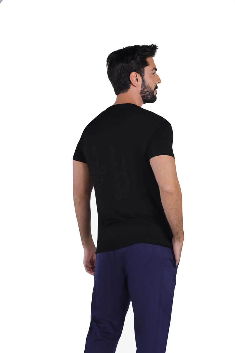 Yeseco  Black Athleisure T-Shirt – Ultra-Soft Bamboo Viscose Tee for Men | Best Price UAE