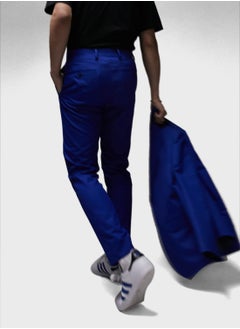 TOPMAN Topman Premium Slim Wool Suit Trouser In Blue  - Image 2
