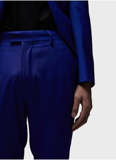 TOPMAN Topman Premium Slim Wool Suit Trouser In Blue  - Image 3