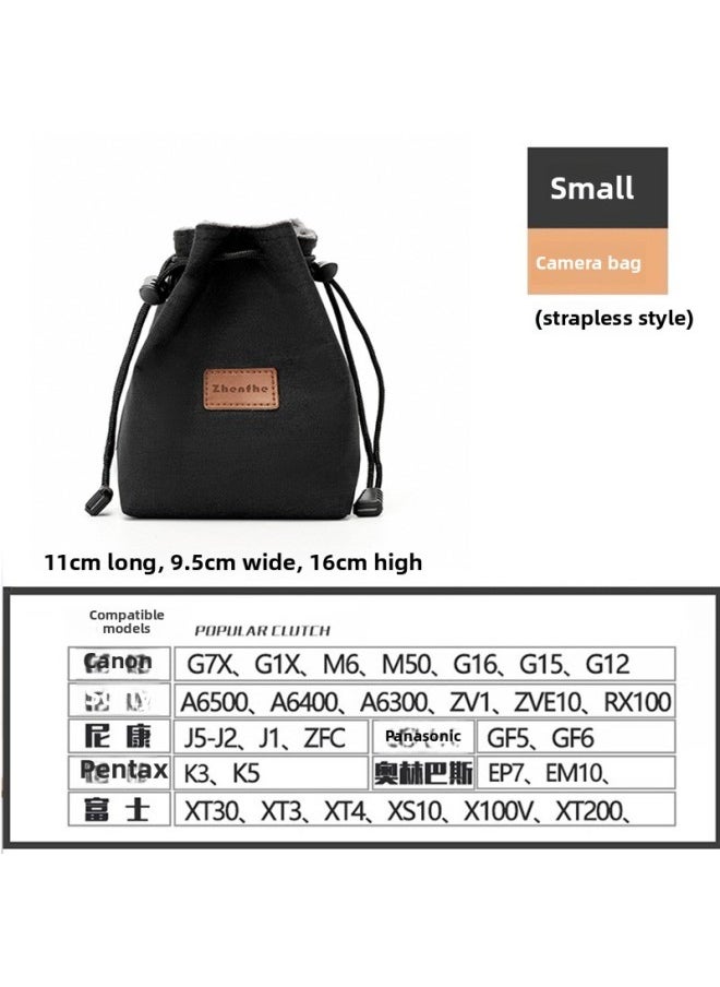 Generic Camera Bag Storage Bag Micro Single Liner Protective Cover Slr Canon R50 Sonicon Z30 Fuji XT30xs1020-Color:Black Small Size Without Straps  - Image 1